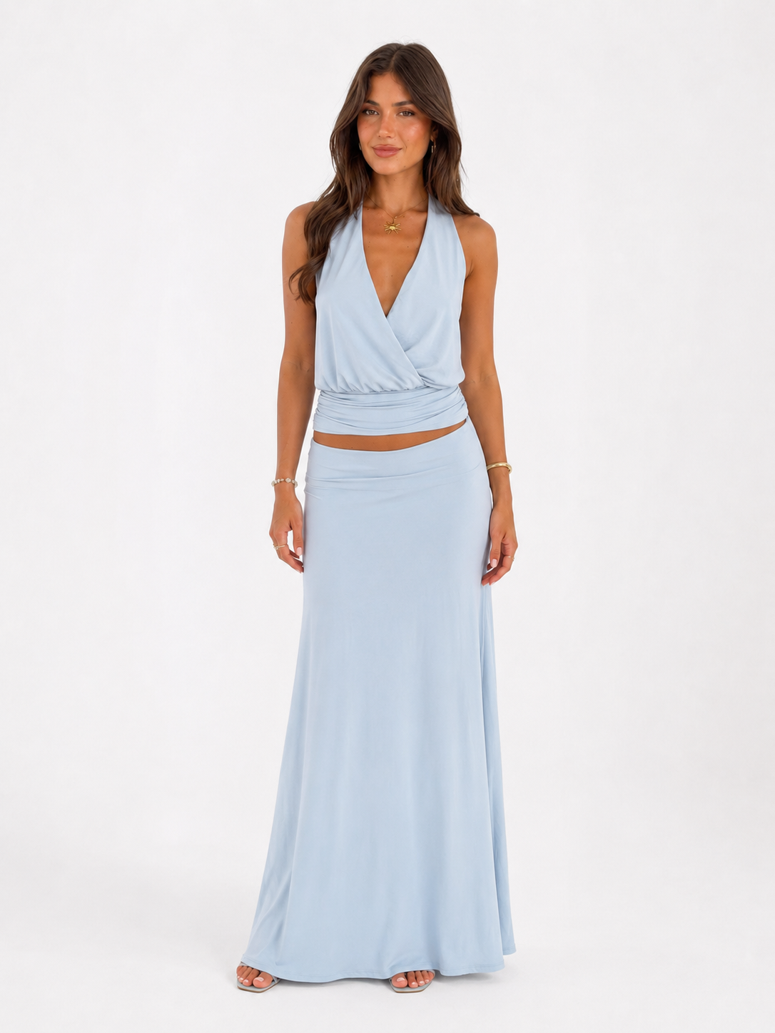 baby blue halter top de arriba