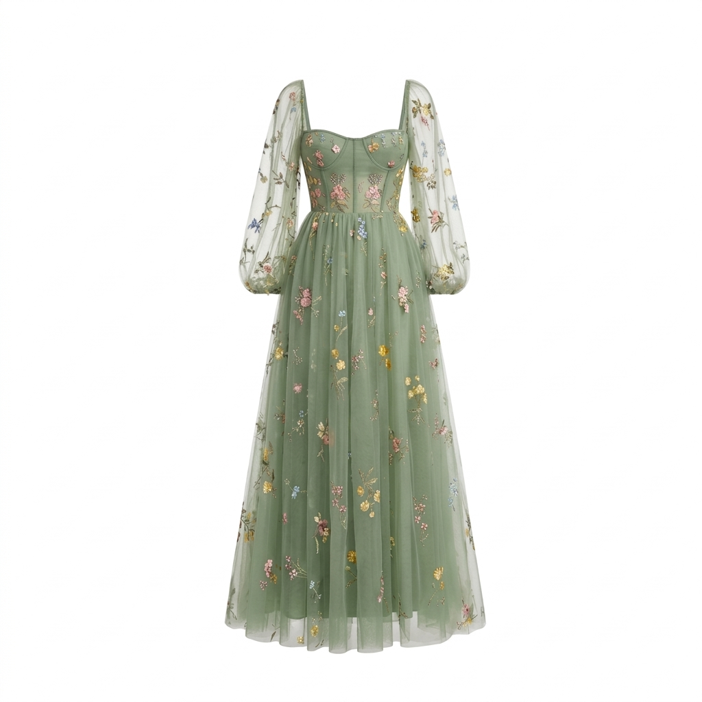 FIORELLA – Vestido Primaveral de Tul