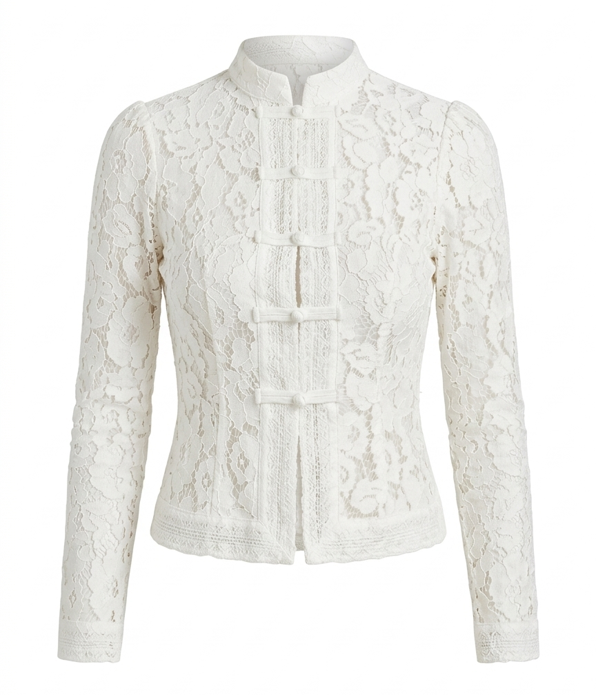 INTRECCIO - Blusa de Encaje