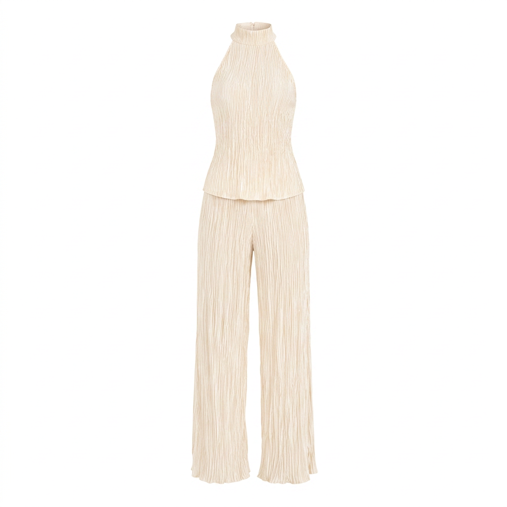 IVORIA – Conjunto Halter de Lino Marfil