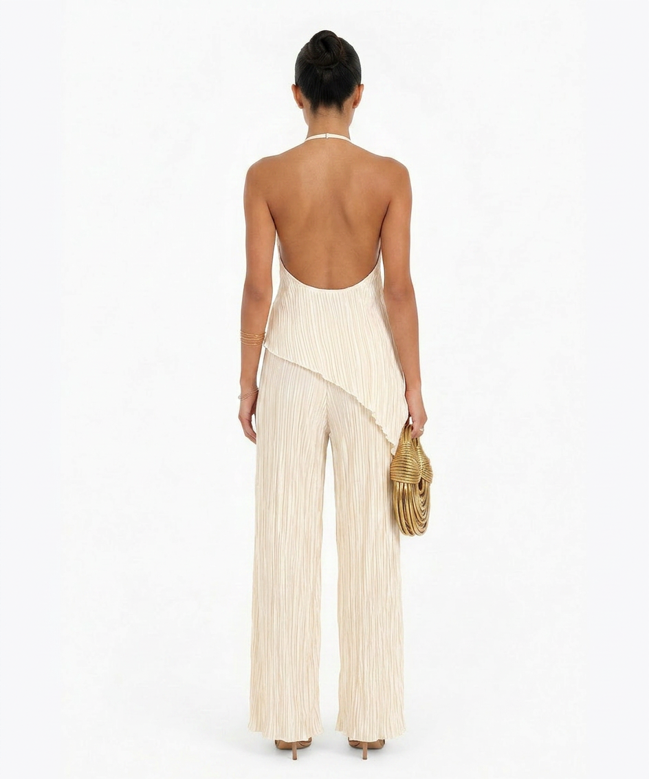 IVORIA – Conjunto Halter de Lino Marfil