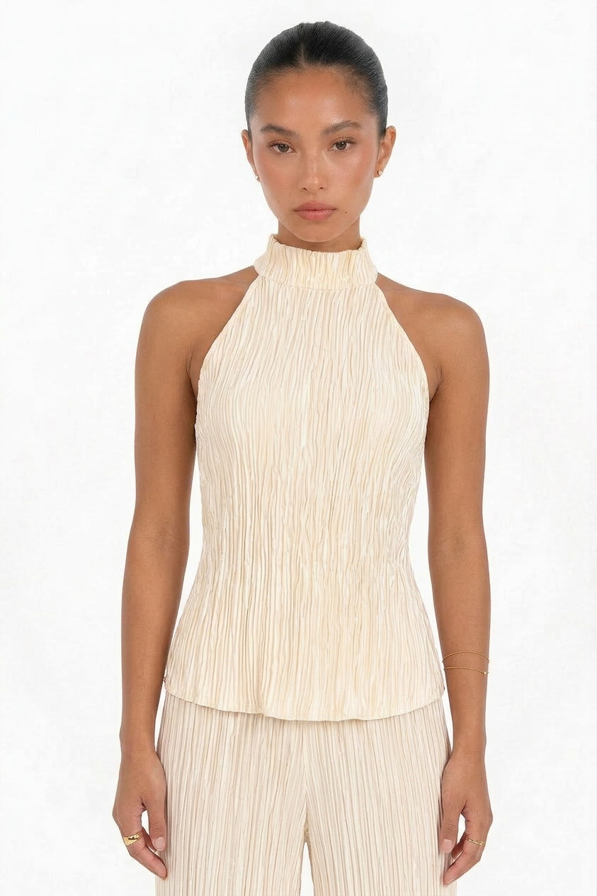 IVORIA – Conjunto Halter de Lino Marfil