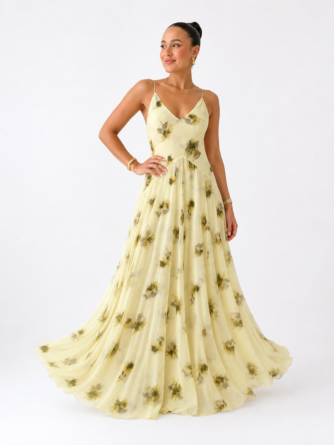 LINFA – Vestido Floral de Acuarela