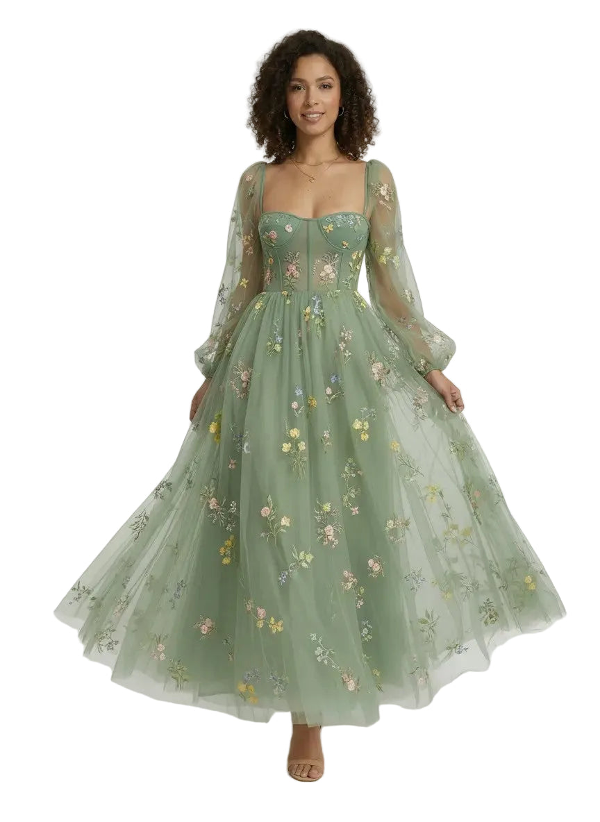 Fiorella – Vestido Primaveral de Tul