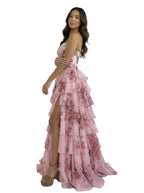 Rosa di Venezia – Corsé Florido con Falda en Capas