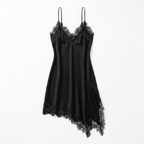 NOIREA – Vestido Lencero Satinado con Encaje