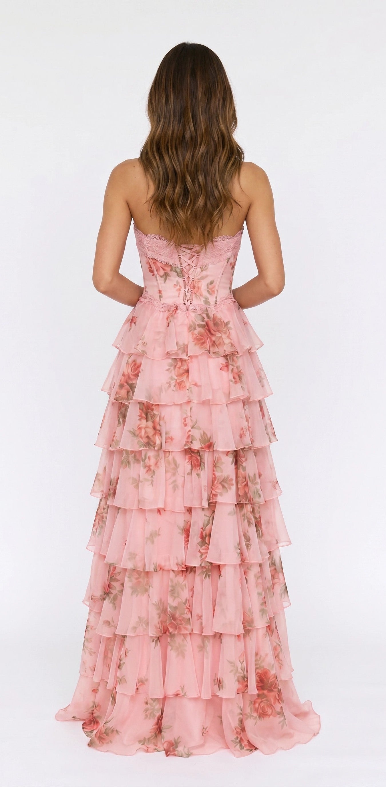 ROSA DI VENEZIA – Vestido con Falda en Capas