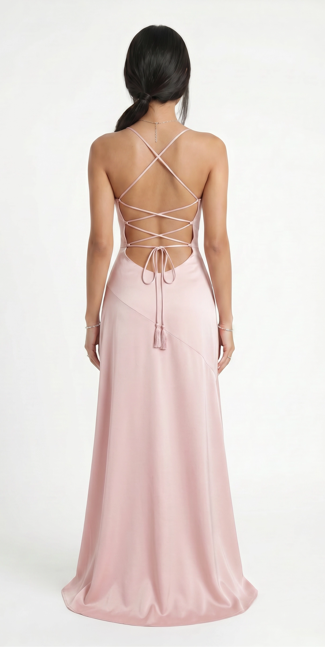 TALIA - Vestido Satén corte Alto