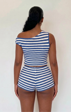 VALENTINA - Top Asimétrico y Shorts a Rayas