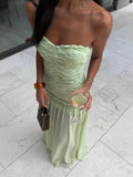 VESTIDO JACQUARD VERDE MENTA VERANIEGO