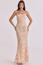 VESTIDO FLORAL CON RELIEVE ROJO PARA COLECION FLORAL GIARDINO